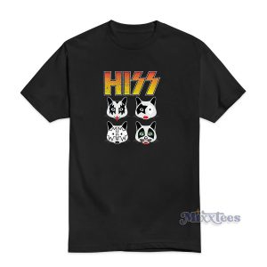 Hiss Kiss Cats Rock Band T-Shirt