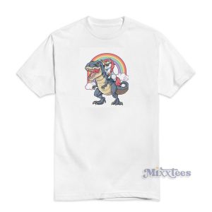 Unicorn Riding A T-Rex Dinosaur T-Shirt