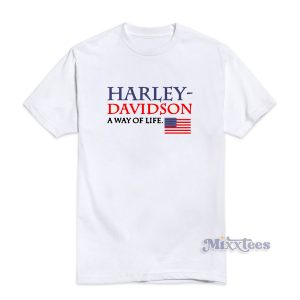 Harley Davidson A Way Of Life American Flag T-Shirt