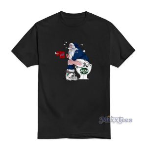 Santa Sitting On New York Jets helmet T-Shirt