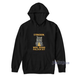Black Cat Stricken Weil Mord Falsch Ist Hoodie for Unisex