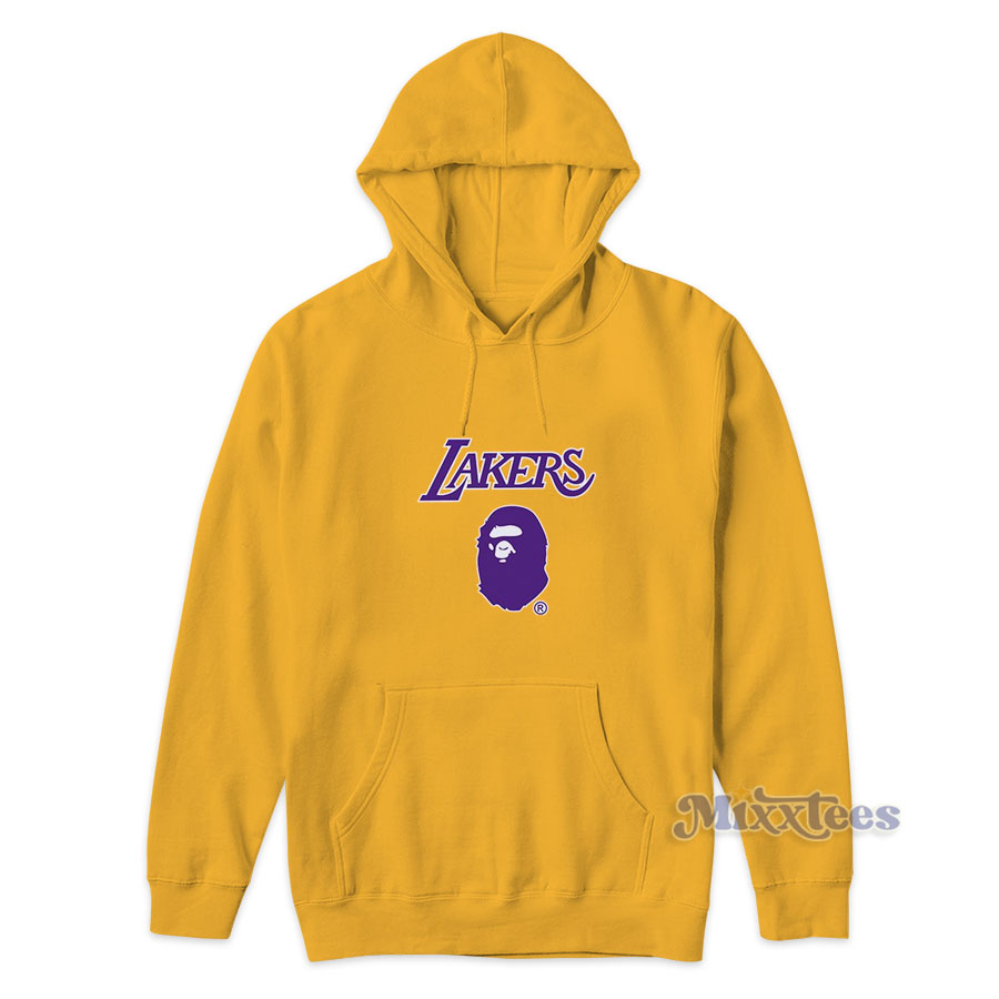 Bape x Mitchell Ness Lakers Hoodie for Unisex 