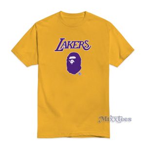 Bape x Mitchell Ness Lakers T-Shirt For Unisex
