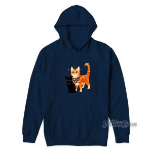 Black and Orange Cat Hoodie for Unisex