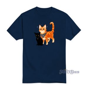 Black and Orange Cat T-Shirt For Unisex