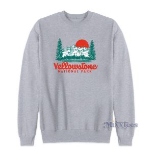 Vintage Yellowstone Mountains Sweatshirt for Unisex