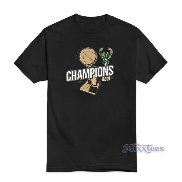 2021 NBA Champions Bold Milwaukee Bucks T-Shirt For Unisex