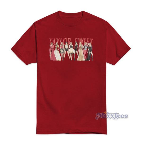 Taylor Swift Eras Dark Red T-Shirt For Unisex