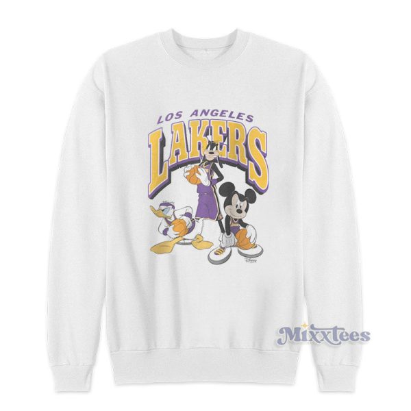 Los Angeles Lakers Junk Food White Disney Mickey Squad Sweatshirt