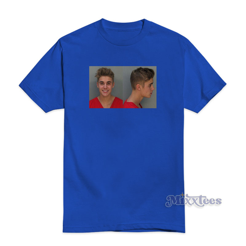 Justin bieber mugshot t shirt cheap