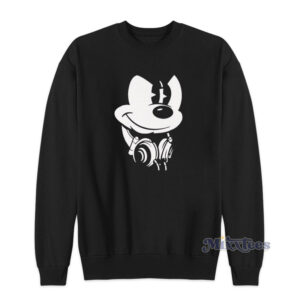 Mickey Mouse With Earphone Sweatshirt