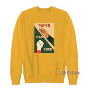 Paper Beats Rock Humor Sweatshirt