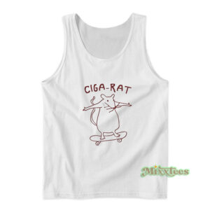 Ciga-Rat Smoking Rat on Skateboard Tank Top